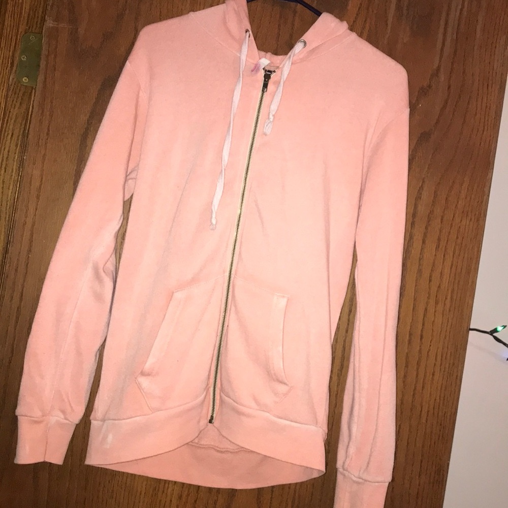 orange zip up hoodie